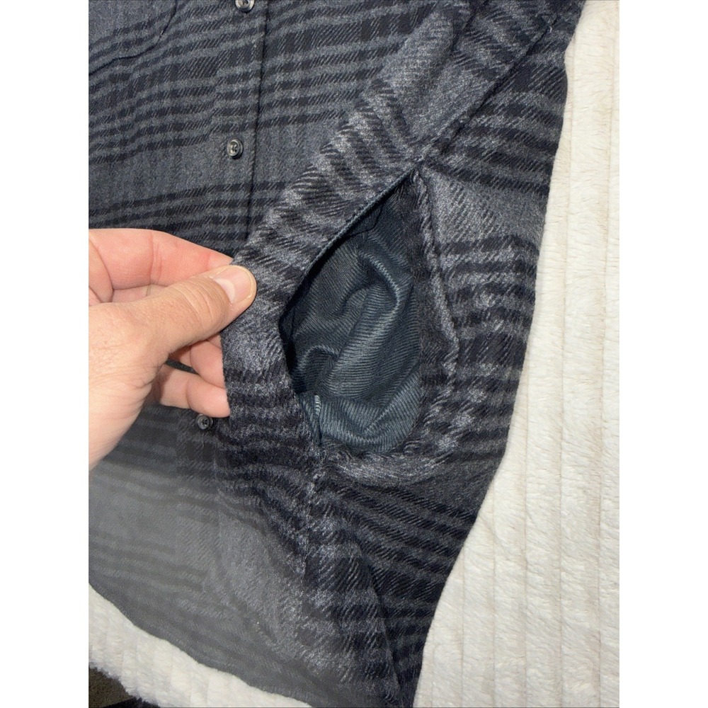 Orvis Men's XXL Heavyweight Flannel Shirt Jacket Gray Plaid Shacket Nice Shacket - Picture 9 of 13